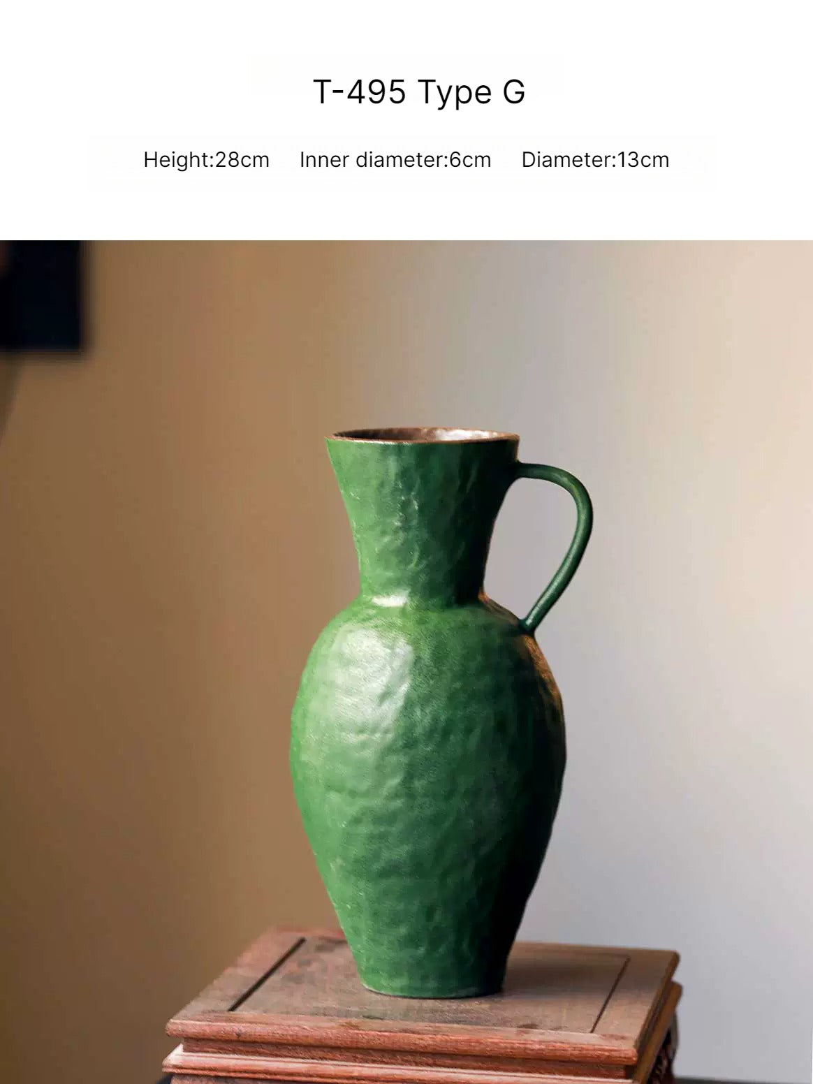 Chinese Zen Green Retro Ceramic Vase Hydroponic Flower Arrangement Ornament for Living Room Homestay Hotel Home Decor