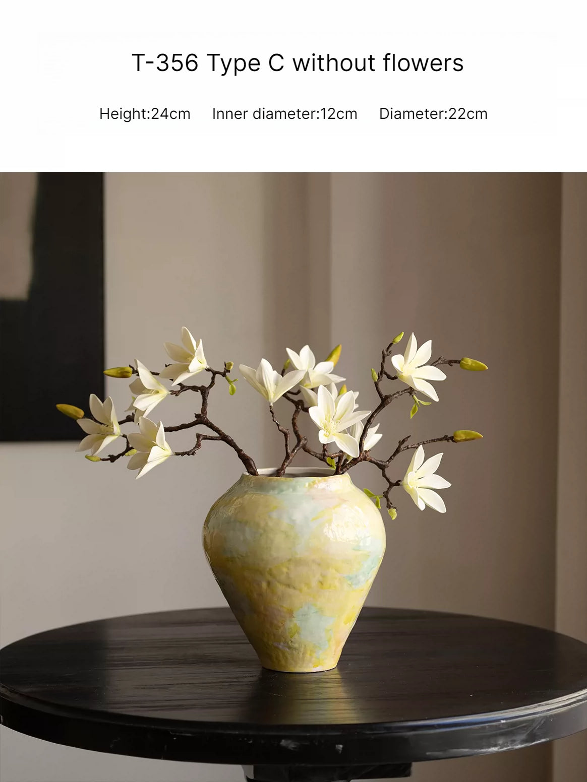Hand Painted Wabi Sabi Ceramic Vase Minimalist New Chinese Style Home Decor