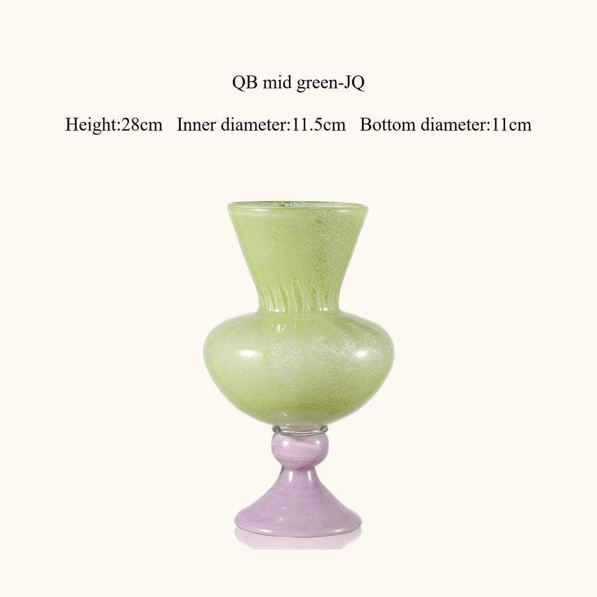 Modern French Tall Green Glass Vase Aesthetic Flower Arrangement Ornament for Living Room Home Table Decor