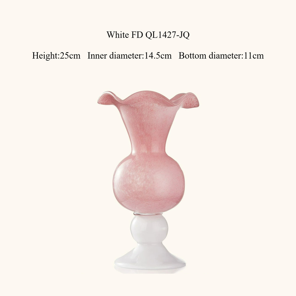 French Style Pink Tall Glass Vase Romantic Girl Aesthetic Hydroponic Flower Vase Living Room Home Decor Ornament