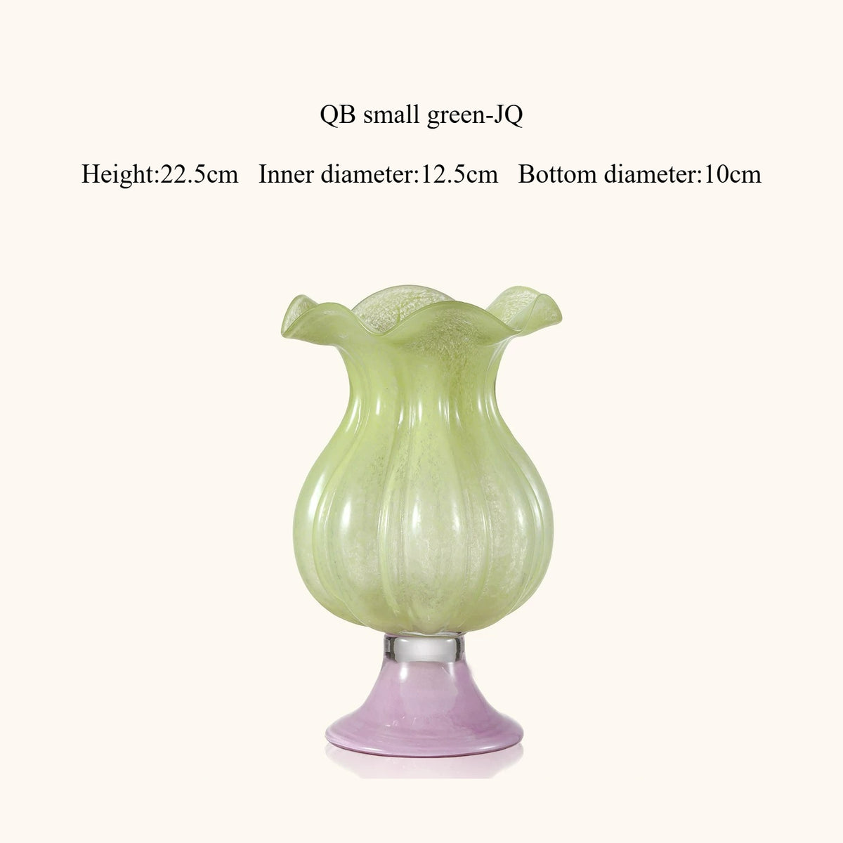 Modern French Tall Green Glass Vase Aesthetic Flower Arrangement Ornament for Living Room Home Table Decor