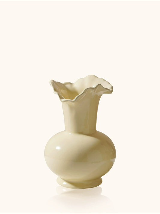 Vintage Cream Ceramic Vase Versatile Hydroponic Fresh Flower Vase Modern Living Room Dining Table Home Decor Ornament
