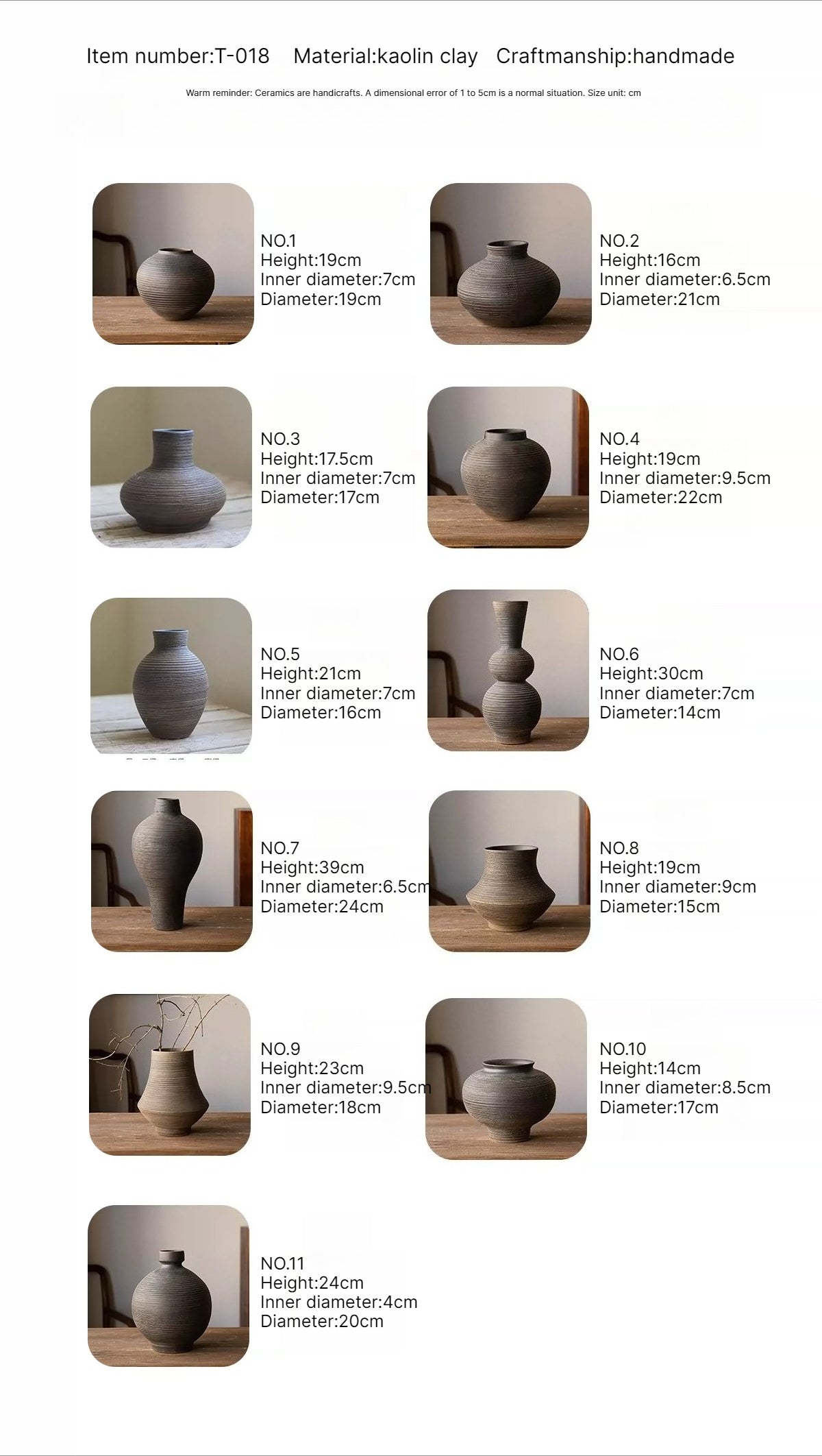 Chinese Wabi Sabi Retro Black Rough Ceramic Vase Tabletop Art Flower Vase for Dining Room Homestay Decor