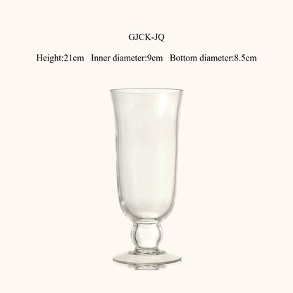 French Tall Clear Glass Vase Elegant Hydroponic Fresh Cut Flower Vase Modern Home Living Room Decor Ornament