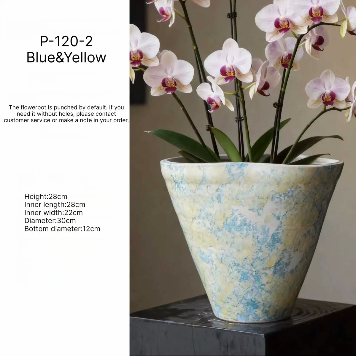 Handmade Jingdezhen Kiln Glaze Tapered Plant Pot For Home Floral Landscape Decor Gift