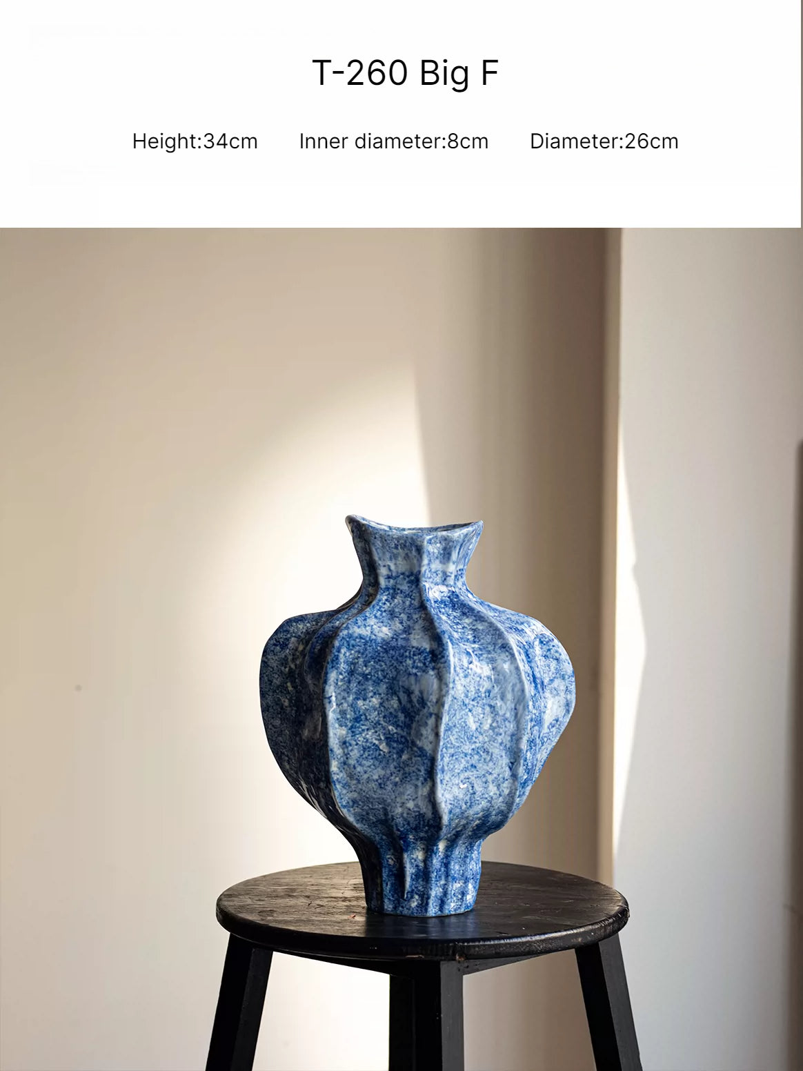 Chinese Retro Ceramic Moon Vase for Living Room Decor