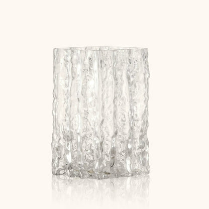 Nordic Glacier Keel Textured Glass Vase Modern Aesthetic Hydroponic Flower Vase Living Room Dining Table Home Decor Ornament