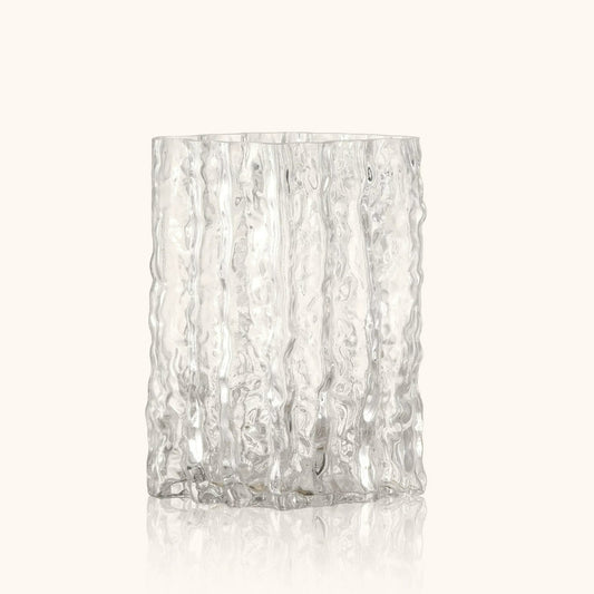 Nordic Glacier Keel Textured Glass Vase Modern Aesthetic Hydroponic Flower Vase Living Room Dining Table Home Decor Ornament