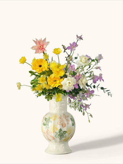 Original Design French Pastoral Retro Ceramic Vase Aesthetic Flower Arrangement Vase Living Room Dining Room Home Decor Ornament
