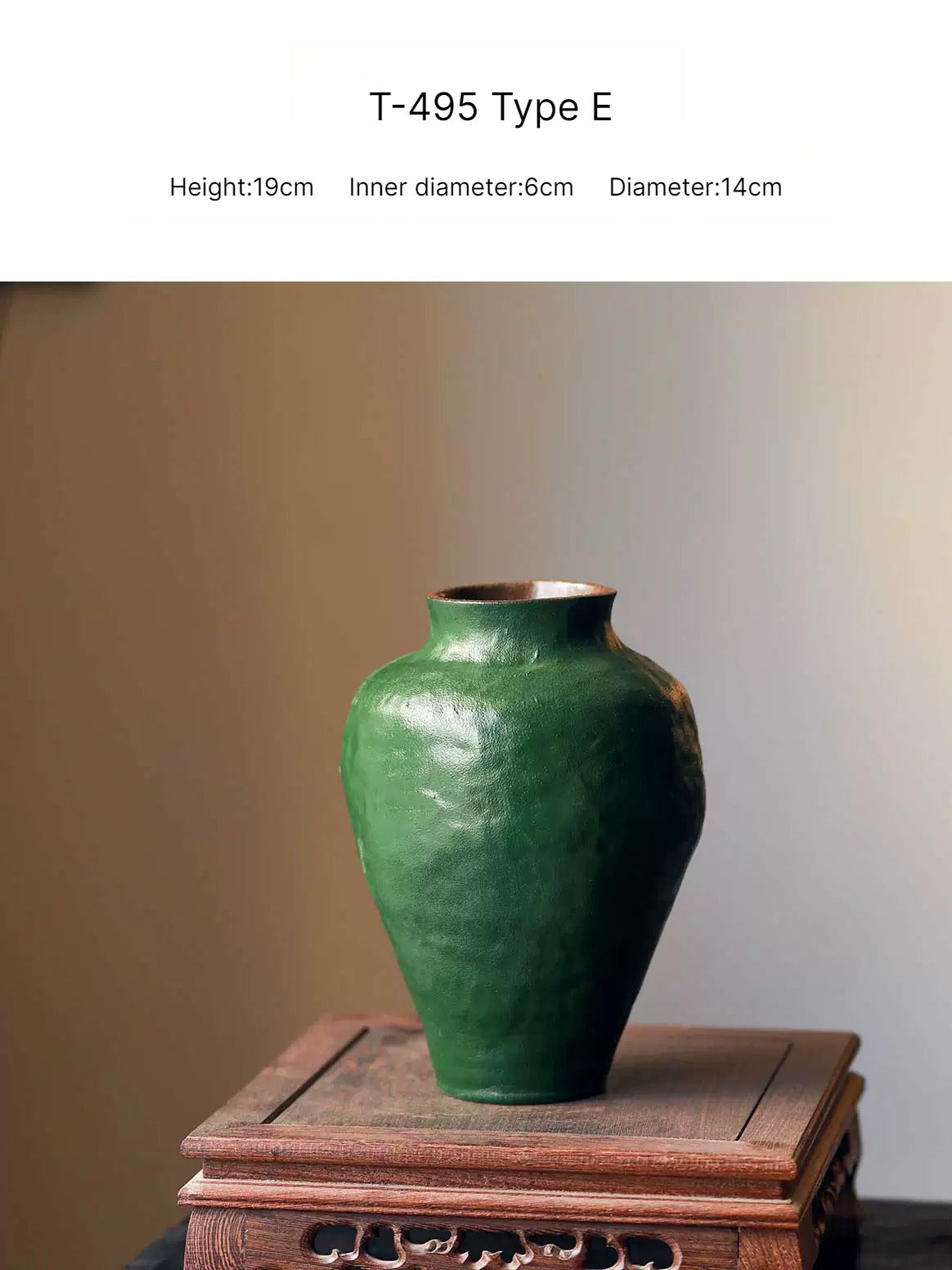 Chinese Zen Green Retro Ceramic Vase Hydroponic Flower Arrangement Ornament for Living Room Homestay Hotel Home Decor