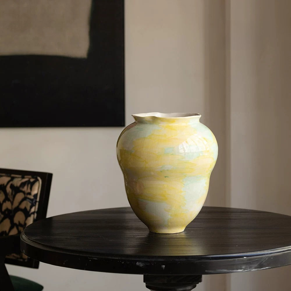 Hand Painted Wabi Sabi Ceramic Vase Minimalist New Chinese Style Home Decor