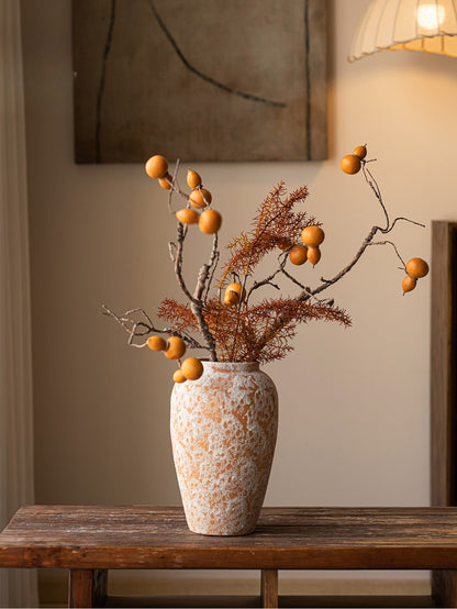 Wabi Sabi Ceramic Jar Vase New Chinese Jingdezhen Rough Pottery for Dried Flower Table Decor