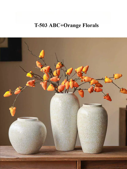 Crackle Glaze Vase, Chinese Retro Ceramic Vase for Table Decor