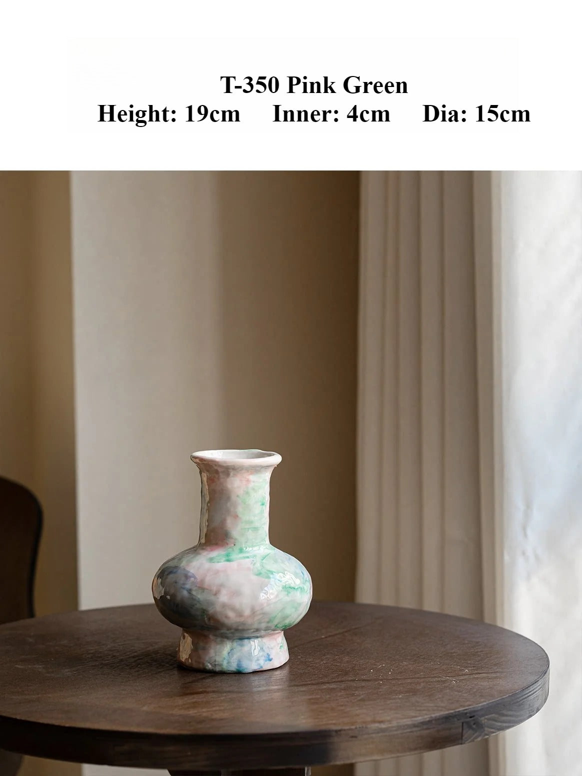 Wabi Sabi Blue Ceramic Vase Rustic Floral Vessel for Teahouse Homestay Table Decor