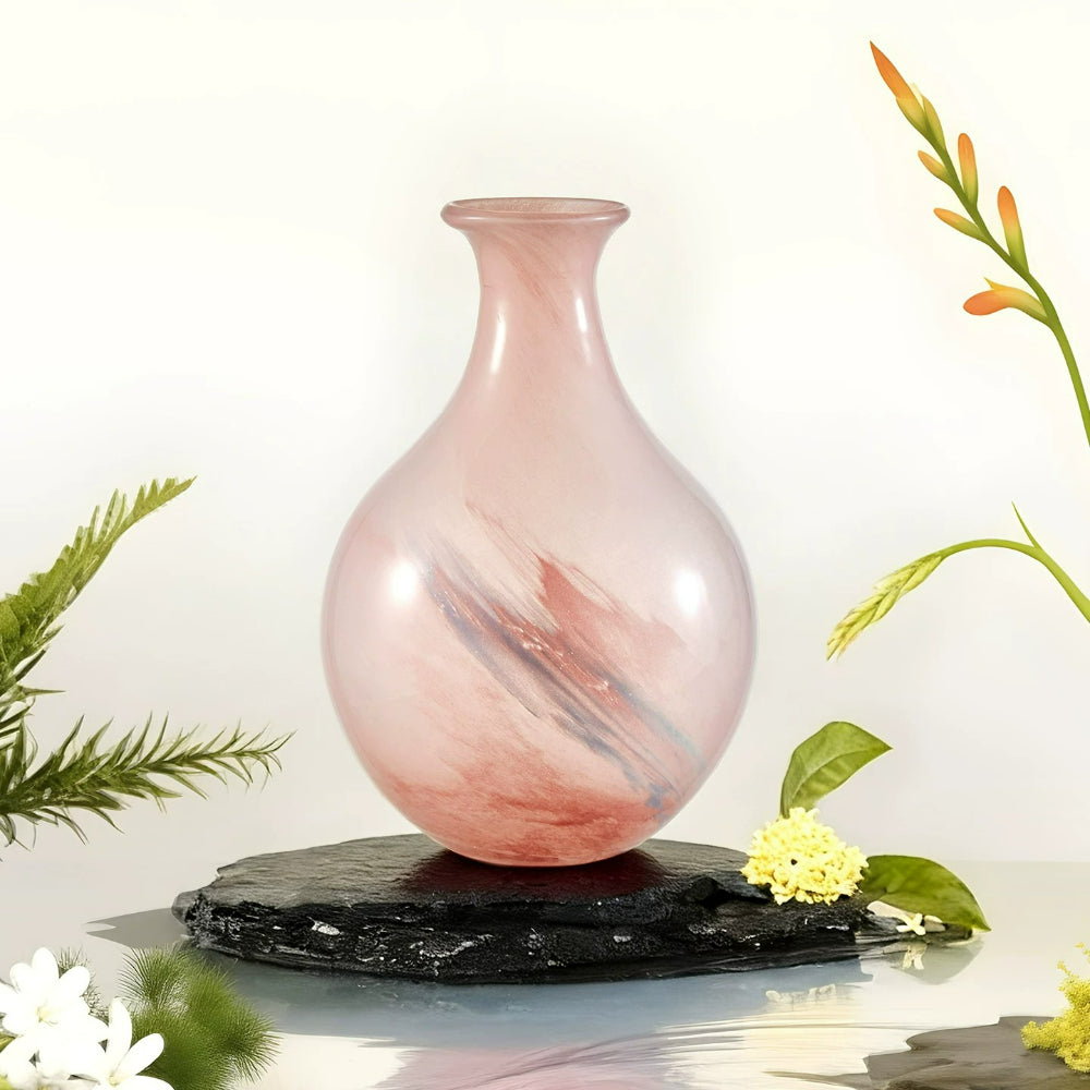 French High End Aesthetic Glass Vase Artistic Hydroponic Flower Vase Living Room Entryway Home Decor Ornament