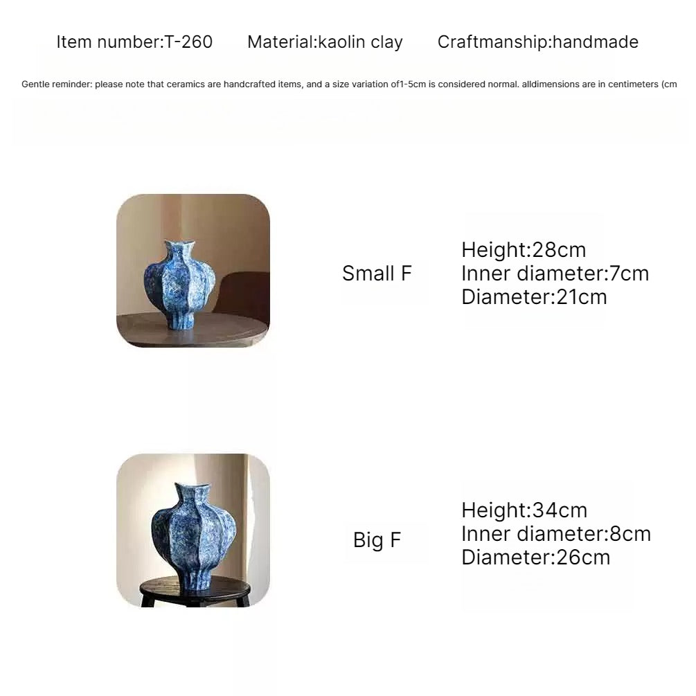 Chinese Retro Ceramic Moon Vase for Living Room Decor