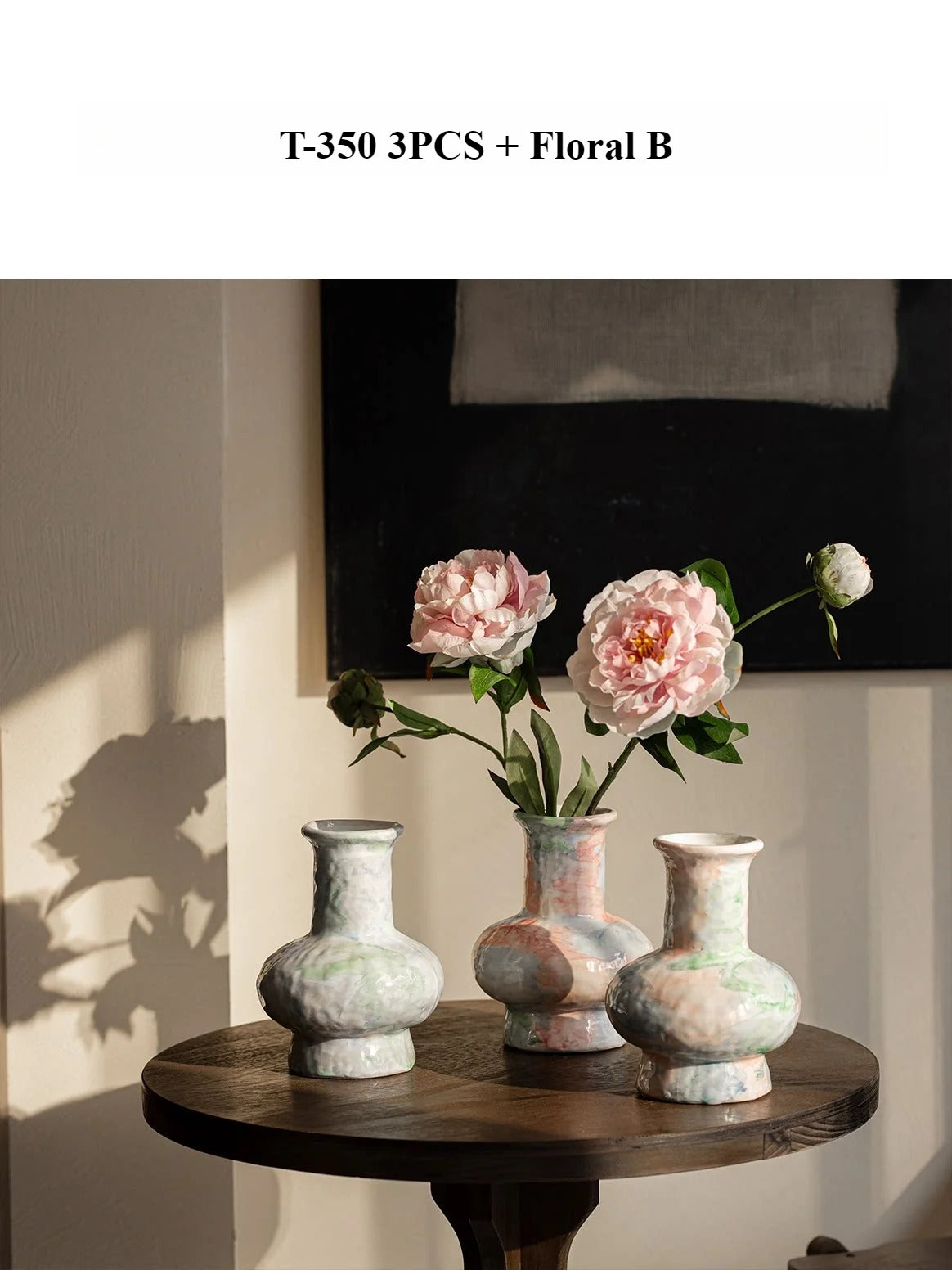 Wabi Sabi Blue Ceramic Vase Rustic Floral Vessel for Teahouse Homestay Table Decor