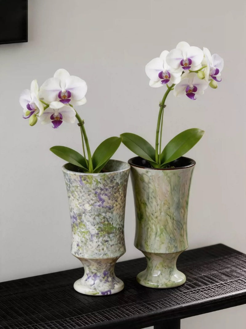 Vintage High Leg Phalaenopsis Pot Jingdezhen Ceramic Desktop Planter
