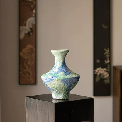 Retro New Chinese Iridescent Vase High End Aesthetic Desktop Hydroponic Flower Vase
