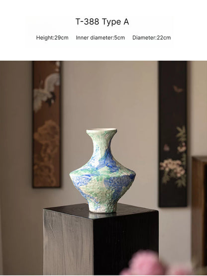 Retro New Chinese Iridescent Vase High End Aesthetic Desktop Hydroponic Flower Vase