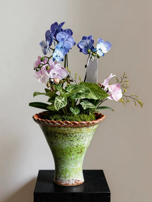 Handmade Kiln Glaze Phalaenopsis Ceramic Pot