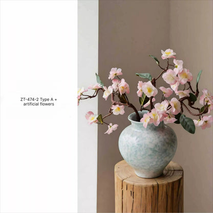 New Chinese Luxury Ceramic Vase Hydroponic Flower Vase Minimalist Aesthetic Entryway Desktop Home Decor Ornament