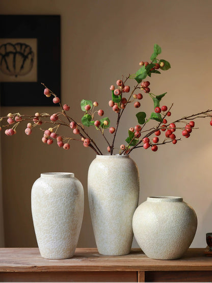 Crackle Glaze Vase, Chinese Retro Ceramic Vase for Table Decor