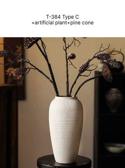 New Chinese Retro High End Aesthetic Flower Vase Artistic Floral Vessel Living Room Entryway Desktop Home Decor Ornament