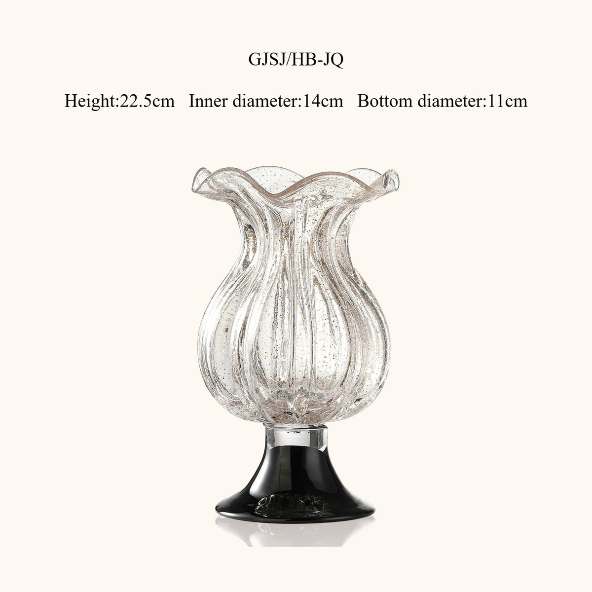 French Tall Gold Foil Glass Vase Luxury Aesthetic Flower Vase Modern Living Room Desktop Home Decor Ornament