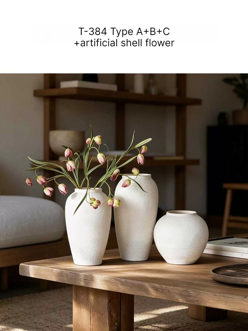 New Chinese Retro High End Aesthetic Flower Vase Artistic Floral Vessel Living Room Entryway Desktop Home Decor Ornament