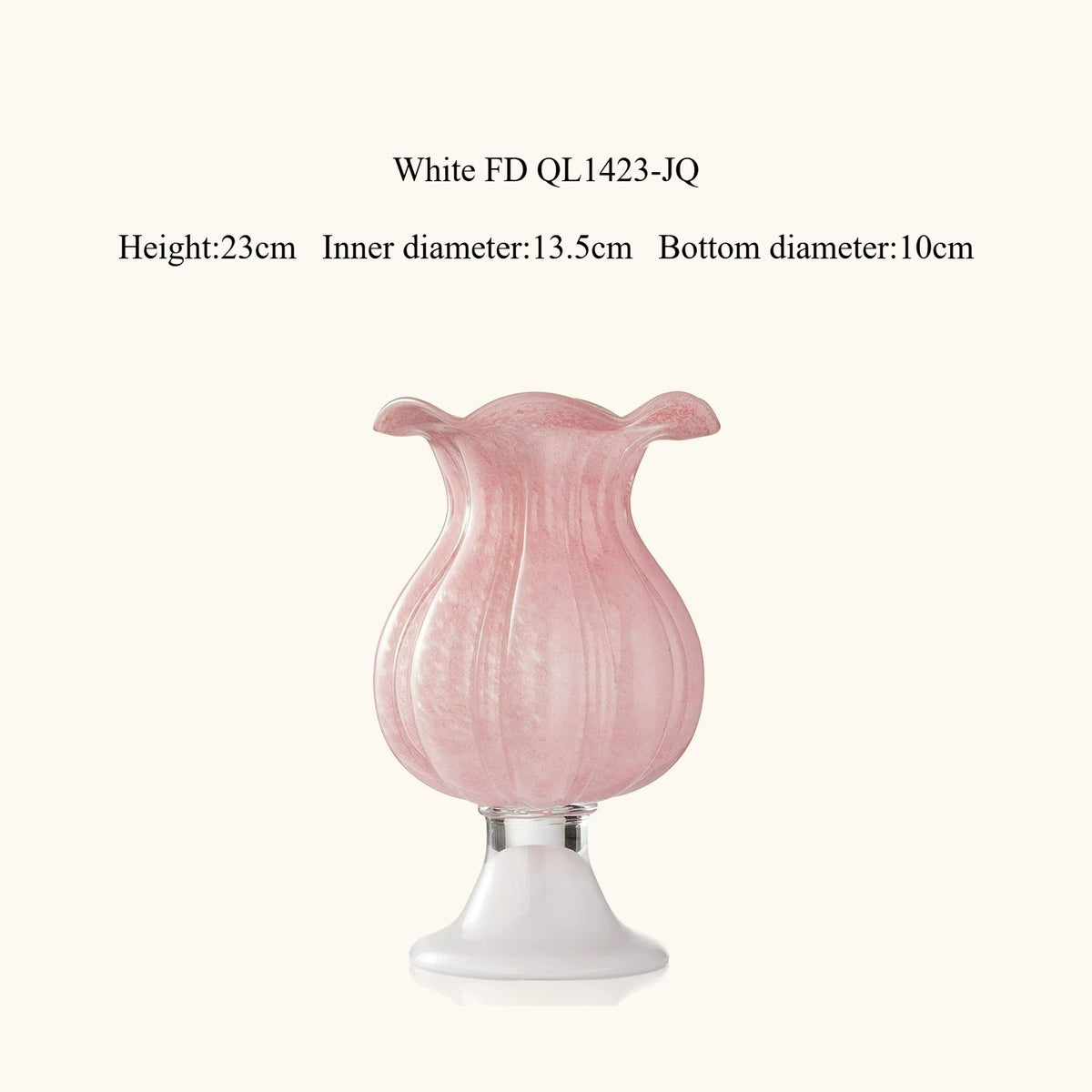 French Style Pink Tall Glass Vase Romantic Girl Aesthetic Hydroponic Flower Vase Living Room Home Decor Ornament