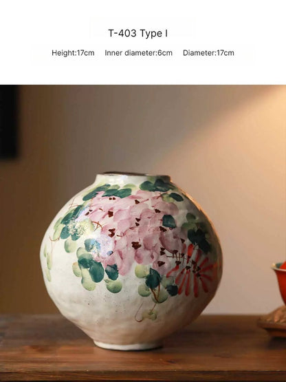 Retro Hand Painted Ceramic Vase New Chinese Style High End Art Decor for Home Hotel Homestay