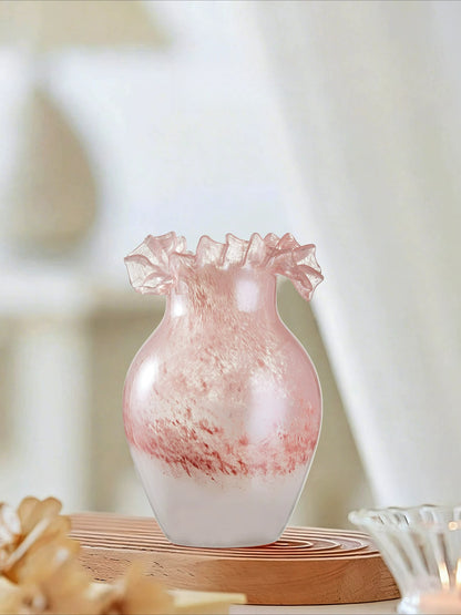 Nordic Gradient Wrinkle Glass Vase Modern High End Aesthetic Flower Vase Living Room Home Decor Ornament