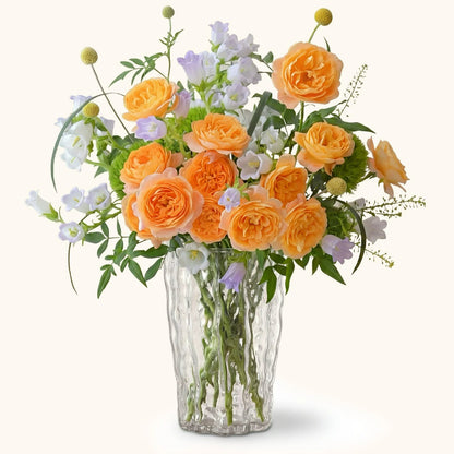 Nordic Glacier Keel Textured Glass Vase Modern Aesthetic Hydroponic Flower Vase Living Room Dining Table Home Decor Ornament