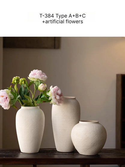 New Chinese Retro High End Aesthetic Flower Vase Artistic Floral Vessel Living Room Entryway Desktop Home Decor Ornament