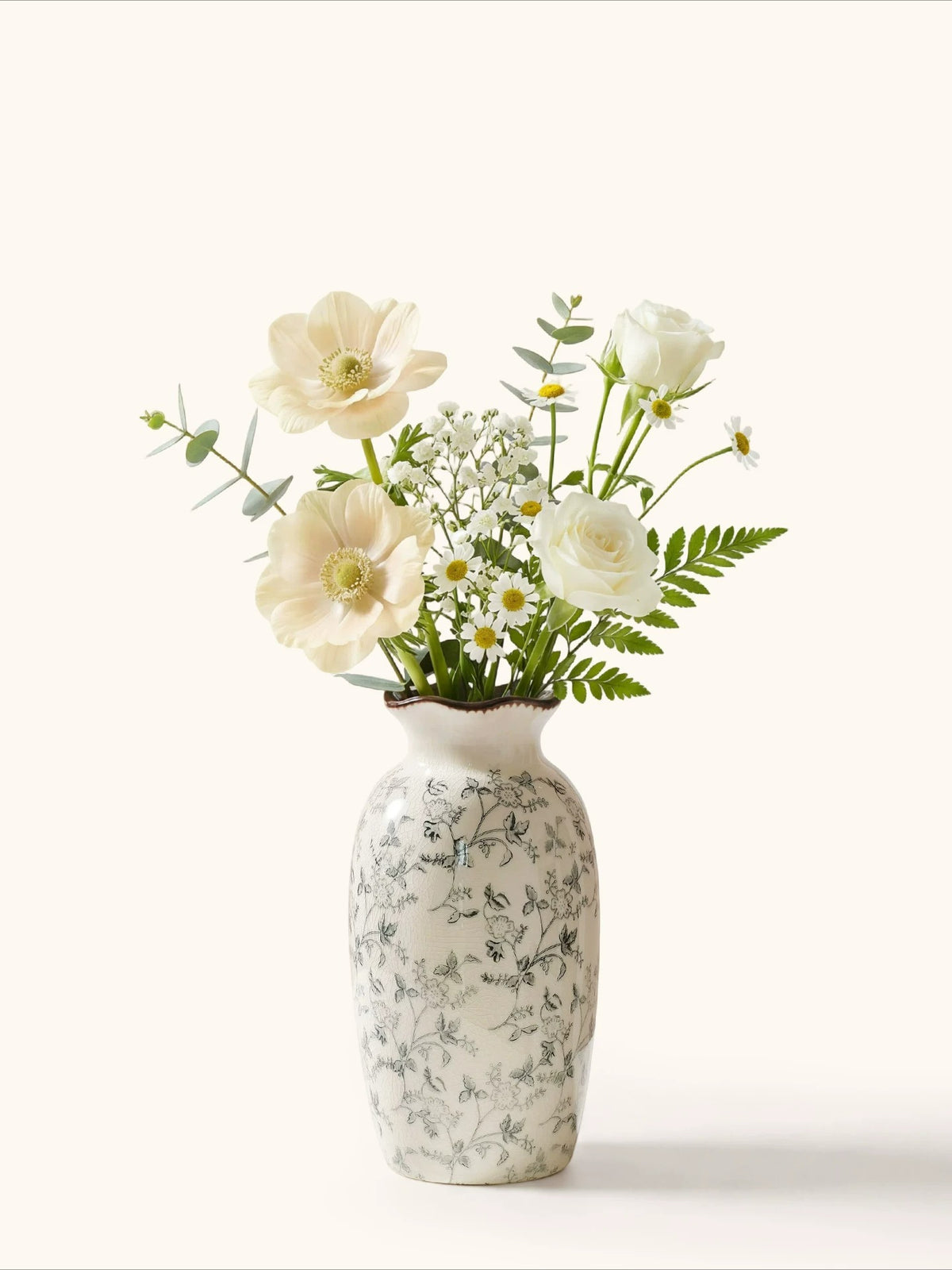 Neoclassical Ink Wash Creative Ceramic Vase Hydroponic Flower Vase Artistic Living Room Entryway Home Decor Ornament