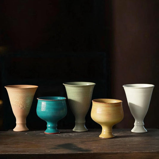 Jingdezhen New Chinese Rough Ceramic Tall Planter Creative Desktop Phalaenopsis Green Plant Home Decor
