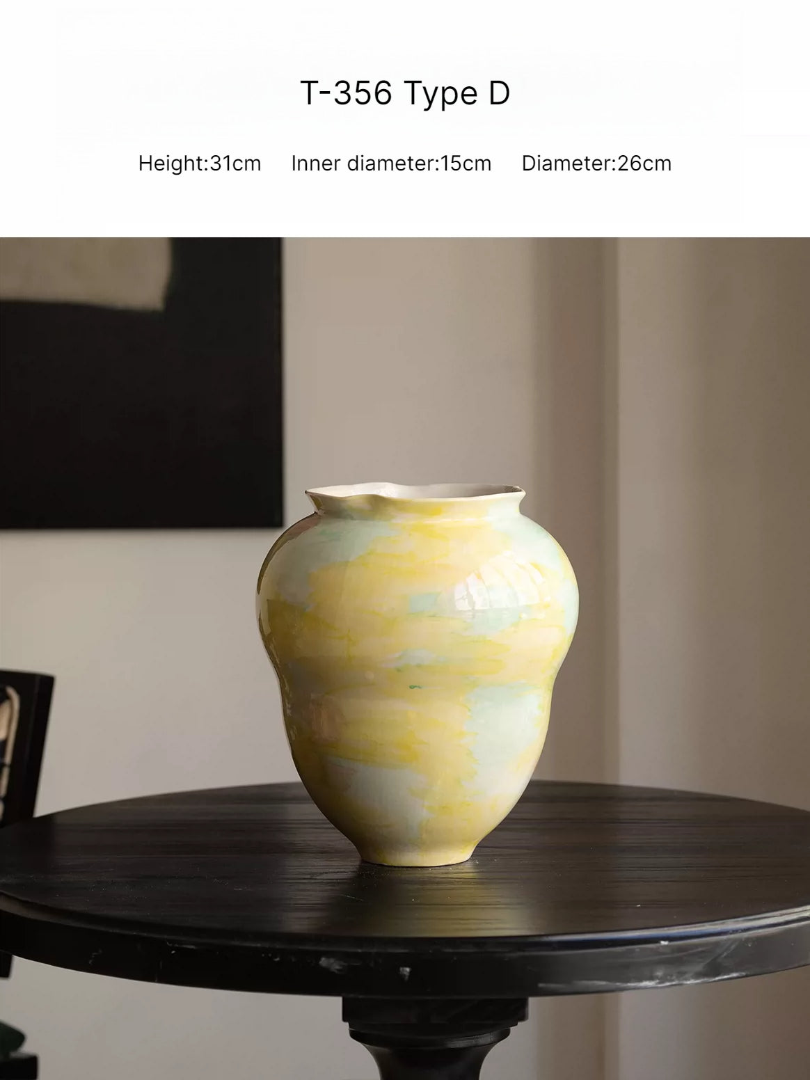 Hand Painted Wabi Sabi Ceramic Vase Minimalist New Chinese Style Home Decor