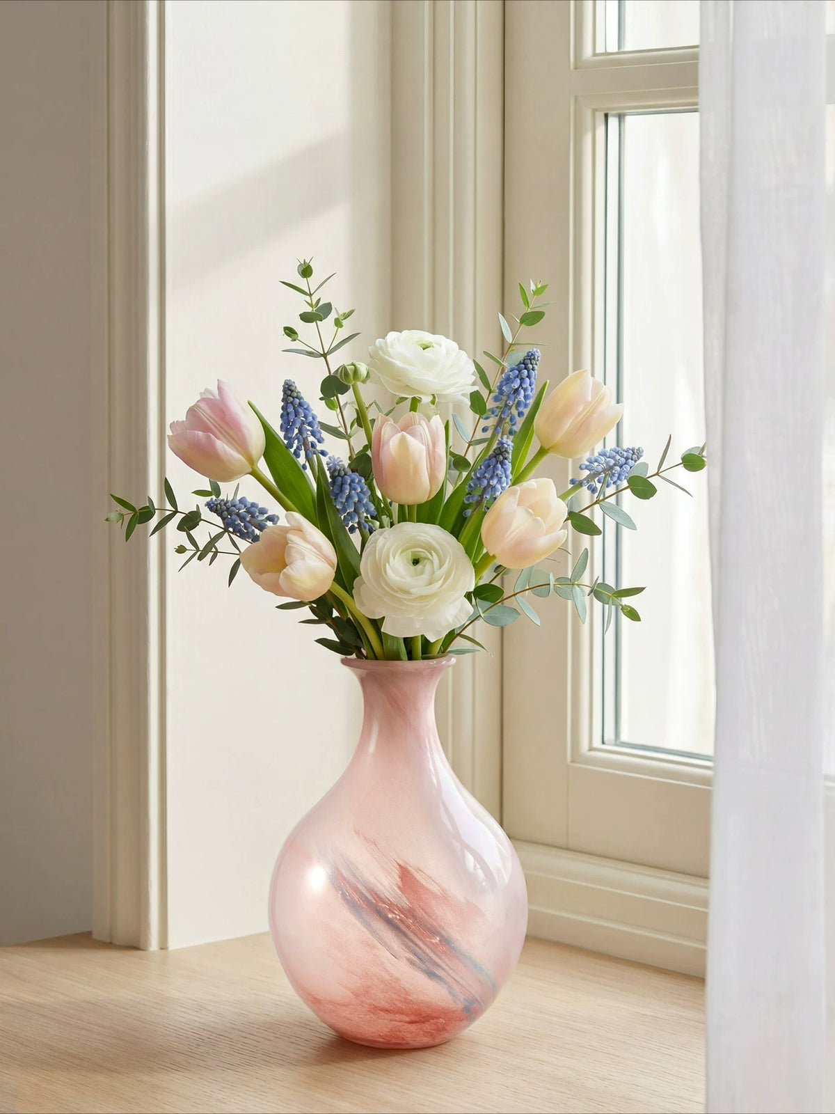 French High End Aesthetic Glass Vase Artistic Hydroponic Flower Vase Living Room Entryway Home Decor Ornament