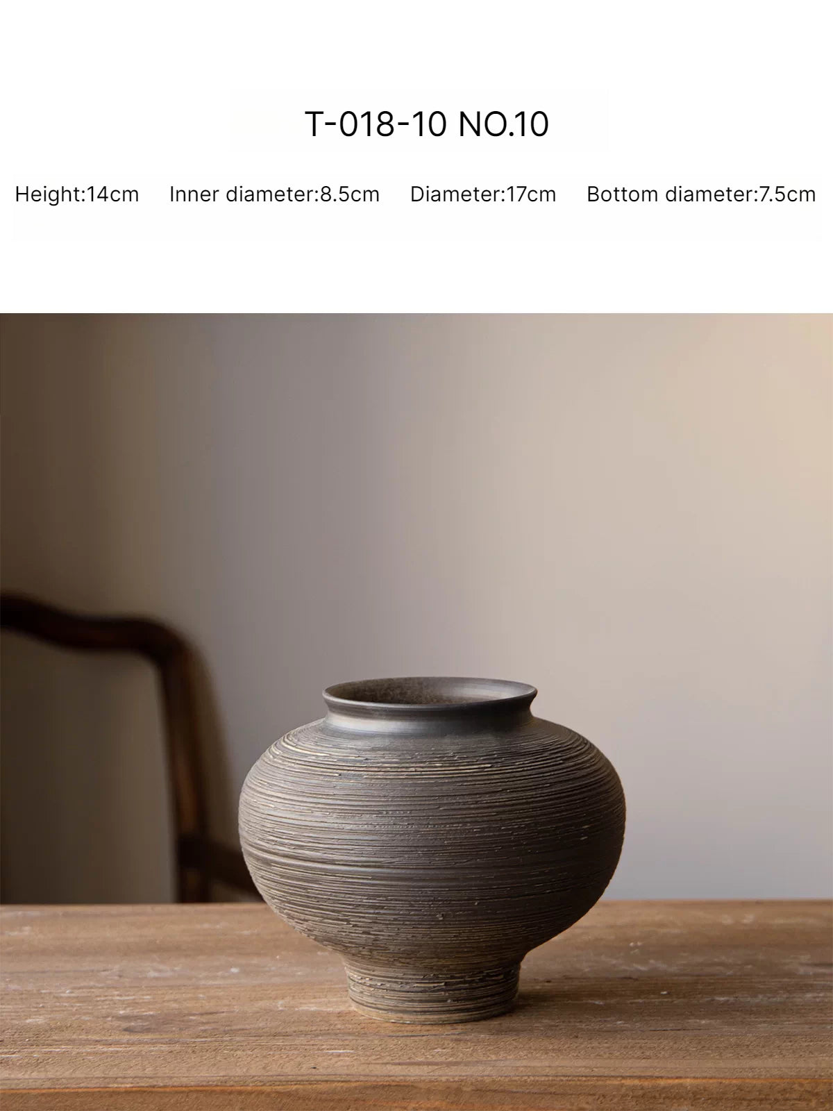 Chinese Wabi Sabi Retro Black Rough Ceramic Vase Tabletop Art Flower Vase for Dining Room Homestay Decor