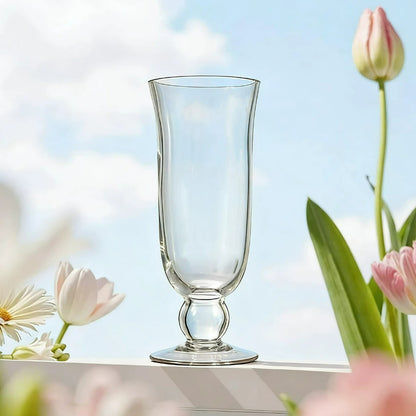 French Tall Clear Glass Vase Elegant Hydroponic Fresh Cut Flower Vase Modern Home Living Room Decor Ornament