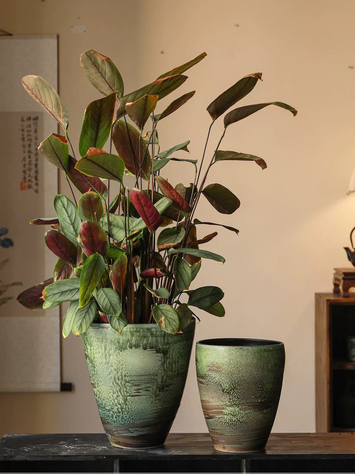 Retro Handmade Chinese Ceramic Pot for Green Planting