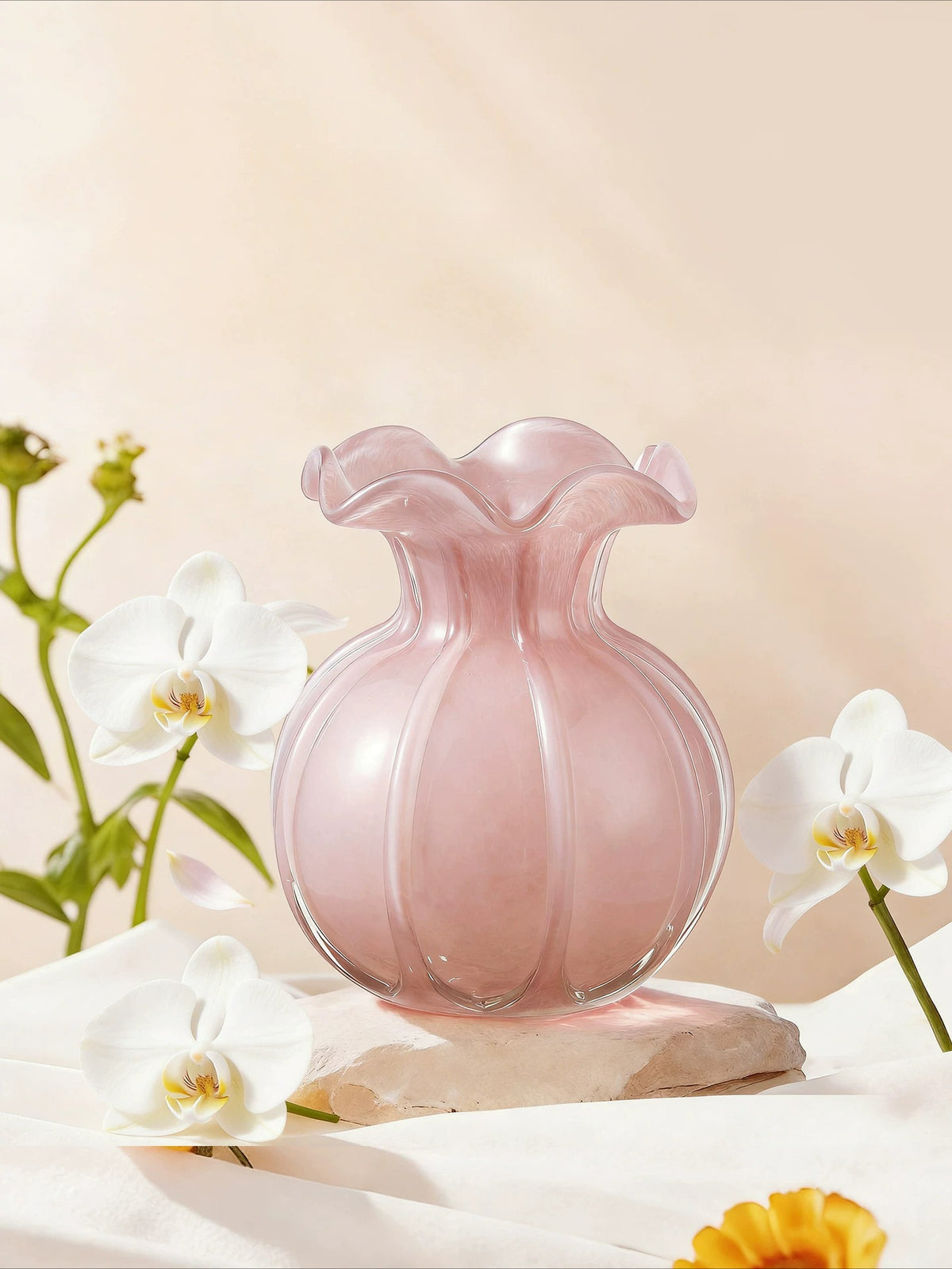 Nordic Lace Retro Glass Vase High End Aesthetic Flower Vase Living Room Dining Table Home Decor Ornament