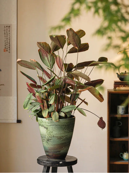 Retro Handmade Chinese Ceramic Pot for Green Planting