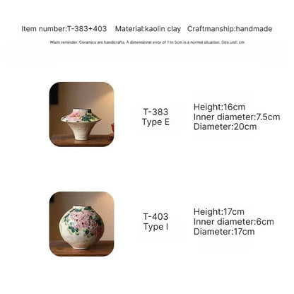 Retro Hand Painted Ceramic Vase New Chinese Style High End Art Decor for Home Hotel Homestay