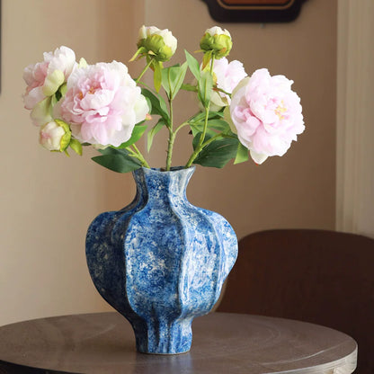 Chinese Retro Ceramic Moon Vase for Living Room Decor