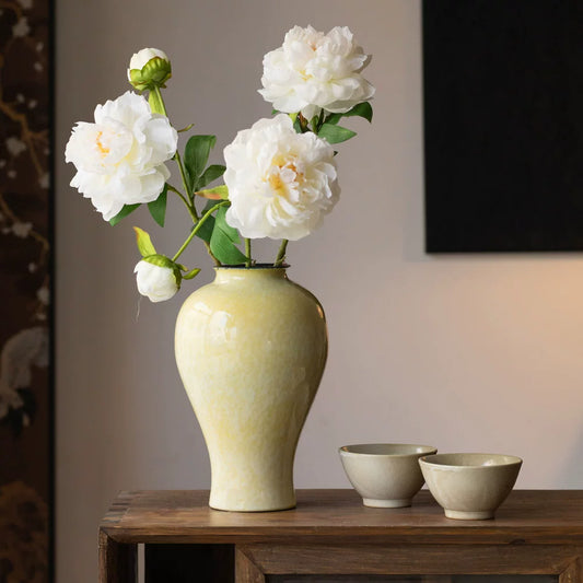 Handmade Wabi Sabi New Chinese Ceramic Vase Retro Minimalist Home Decor