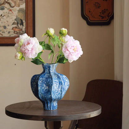 Chinese Retro Ceramic Moon Vase for Living Room Decor