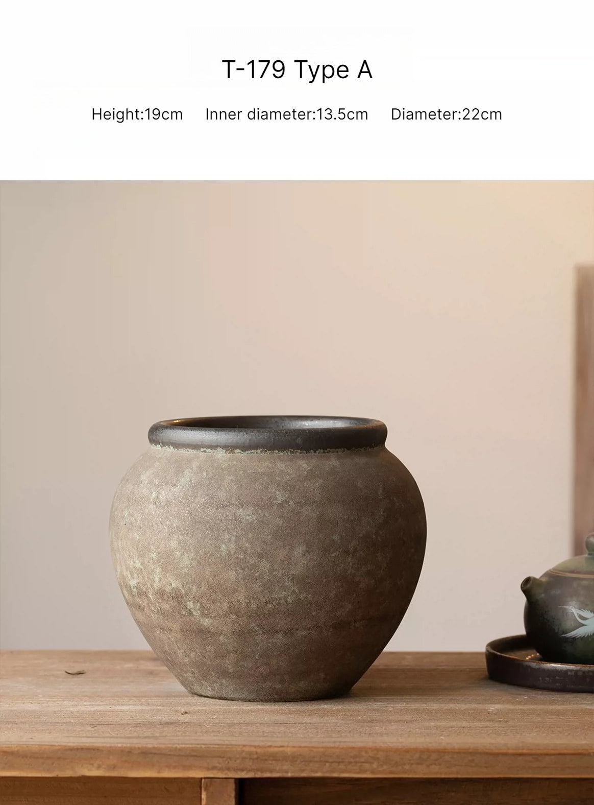 Antique Clay Pot Vase, New Chinese Wabi‑Sabi Ceramic Vase for Dried Flowers