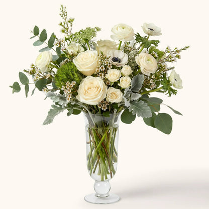 French Tall Clear Glass Vase Elegant Hydroponic Fresh Cut Flower Vase Modern Home Living Room Decor Ornament